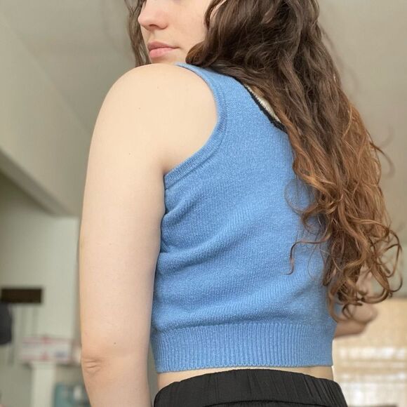 Vintage St. John Santana Knit Tank Top Crop Size Small Embellished - Picture 5 of 6